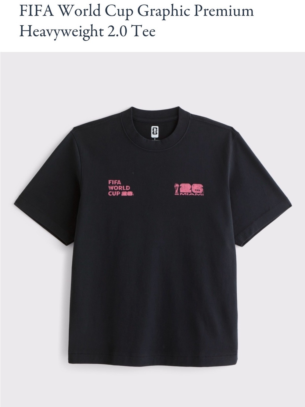 Abercrombie & Fitch Black T-Shirt with Pink FIFA World Cup Graphics